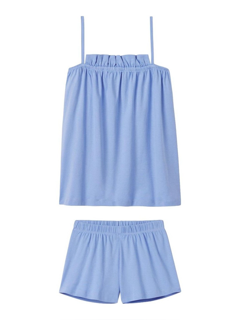 Lake Pima Ruffle Shorts Set in French Blue Solid